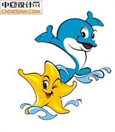 吉祥物海星海豚
